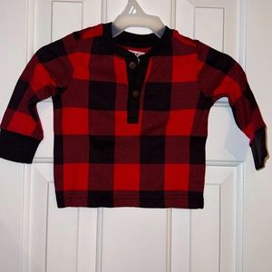 The children’s Place Buffalo plaid red & black shirt, long sleeves